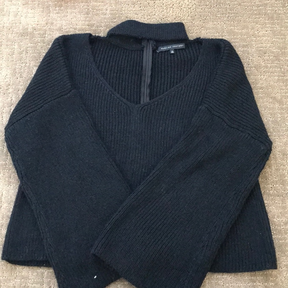 English Factory Black Cut Out Sweater